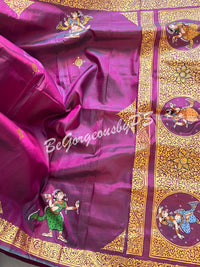 PATTACHITRA SILK Purple pink