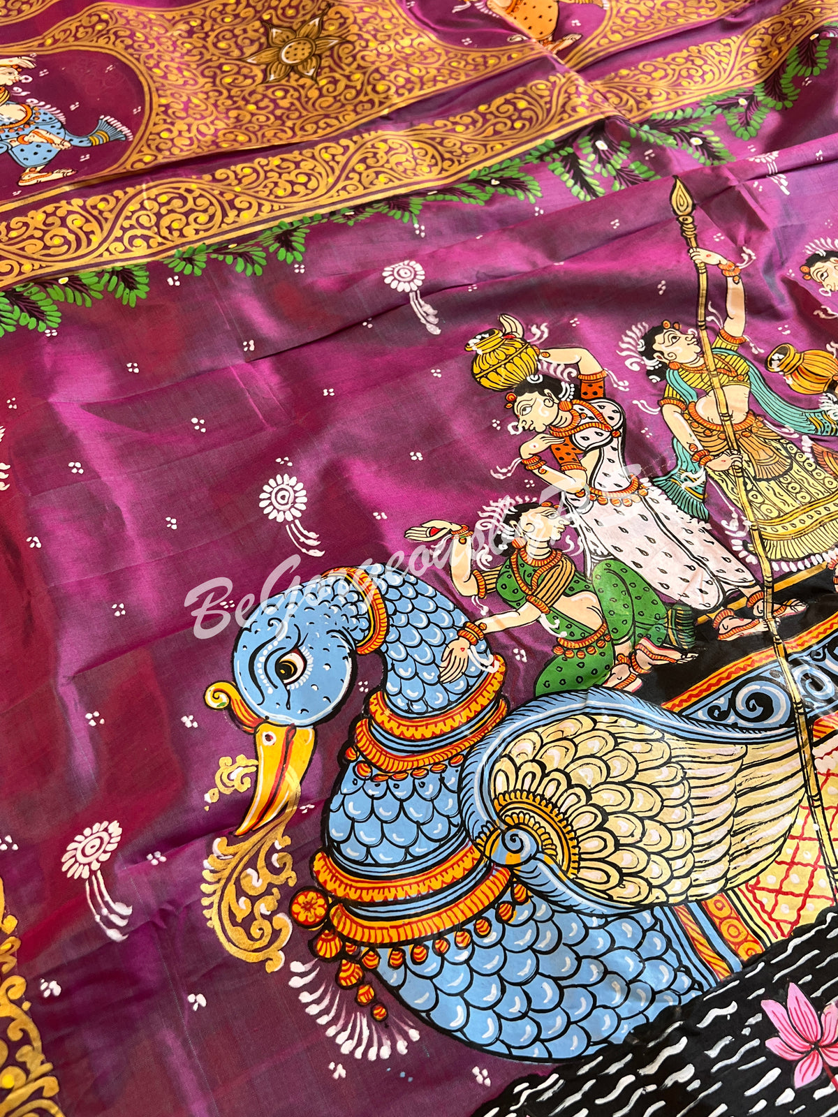 PATTACHITRA SILK Purple pink