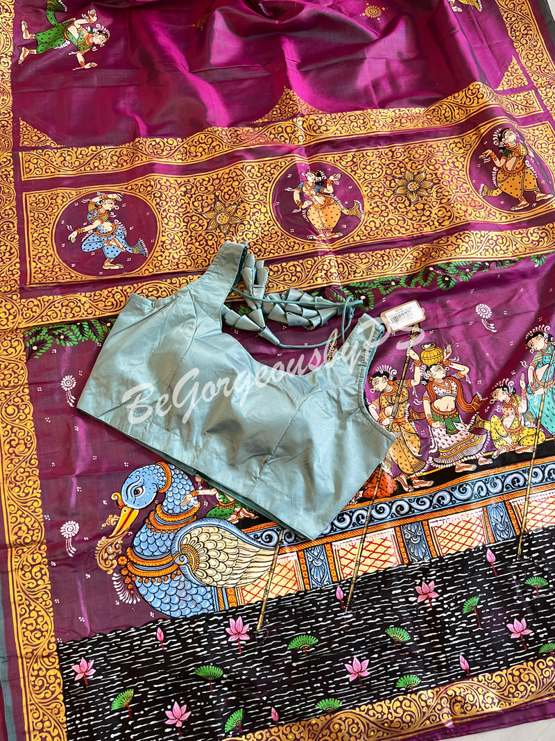 PATTACHITRA SILK Purple pink