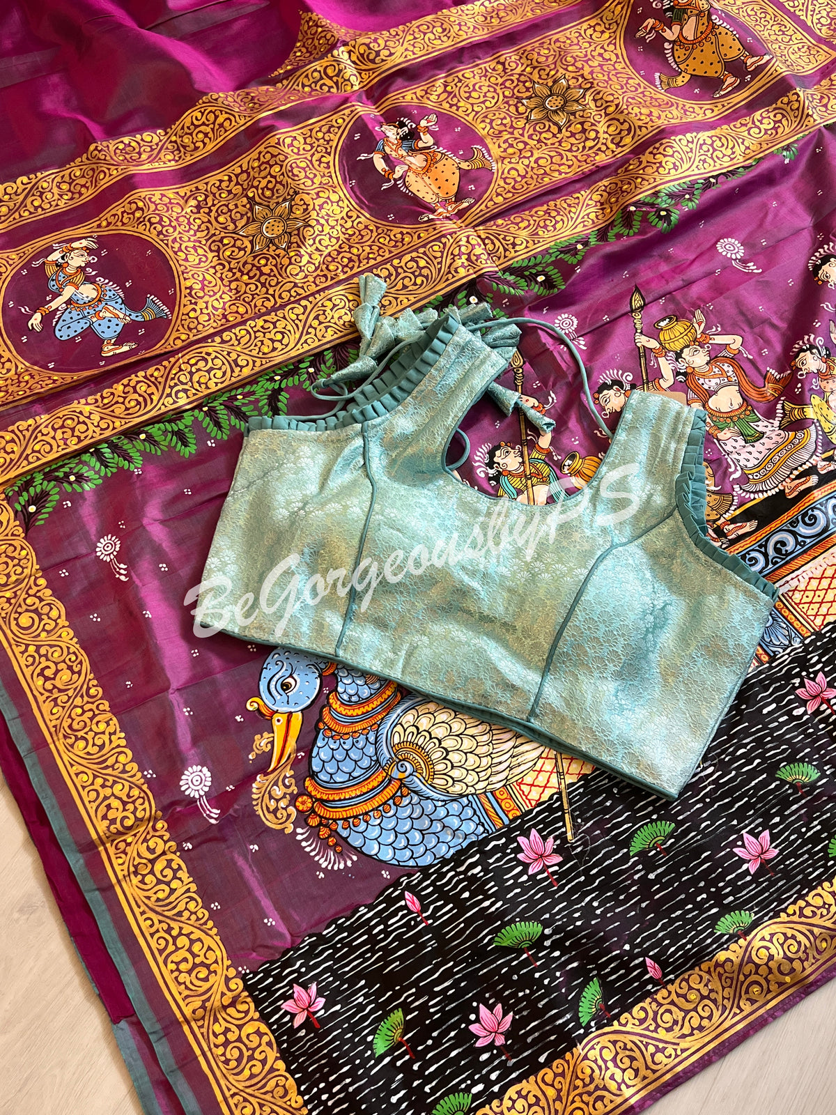 PATTACHITRA SILK Purple pink