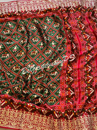 Gajji SIlk with gotapatti Green