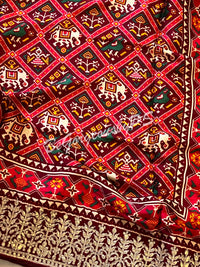 Gajji SIlk with gotapatti Red