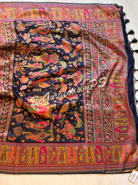 Silk Kashmiri Weave Raja Rani Blue