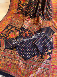 Silk Kashmiri Weave Raja Rani Blue