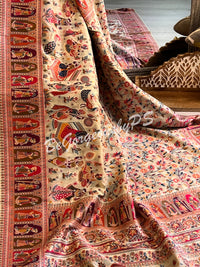 Silk Kashmiri Weave Raja Rani White