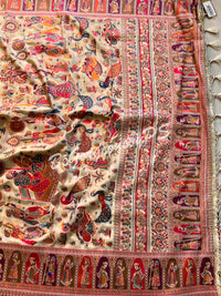 Silk Kashmiri Weave Raja Rani White