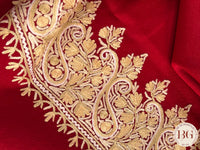 Kashmiri Embroidery Shawl on pure wool red