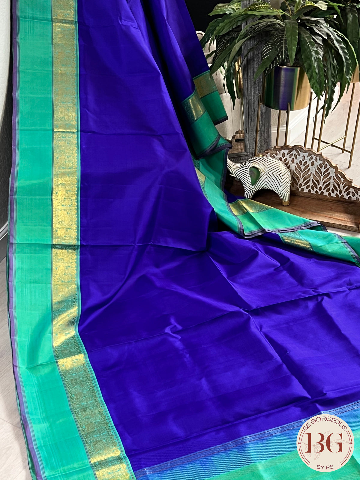 KANJEEVARAM PURE SILK KORWAI KANJEEVARAM BLUE GREEN SA-KAN-PUR-BL404