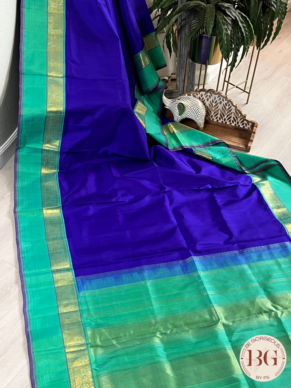 KANJEEVARAM PURE SILK KORWAI KANJEEVARAM BLUE GREEN SA-KAN-PUR-BL404