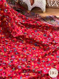 PASHMINA SILK KANI KASHMIRI RED TULIPS SA-PAS-KAN-RE305