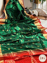 Kanjeevaram Silk Saree Green & Red