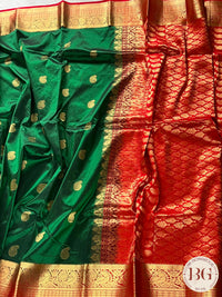 Kanjeevaram Silk Saree Green & Red