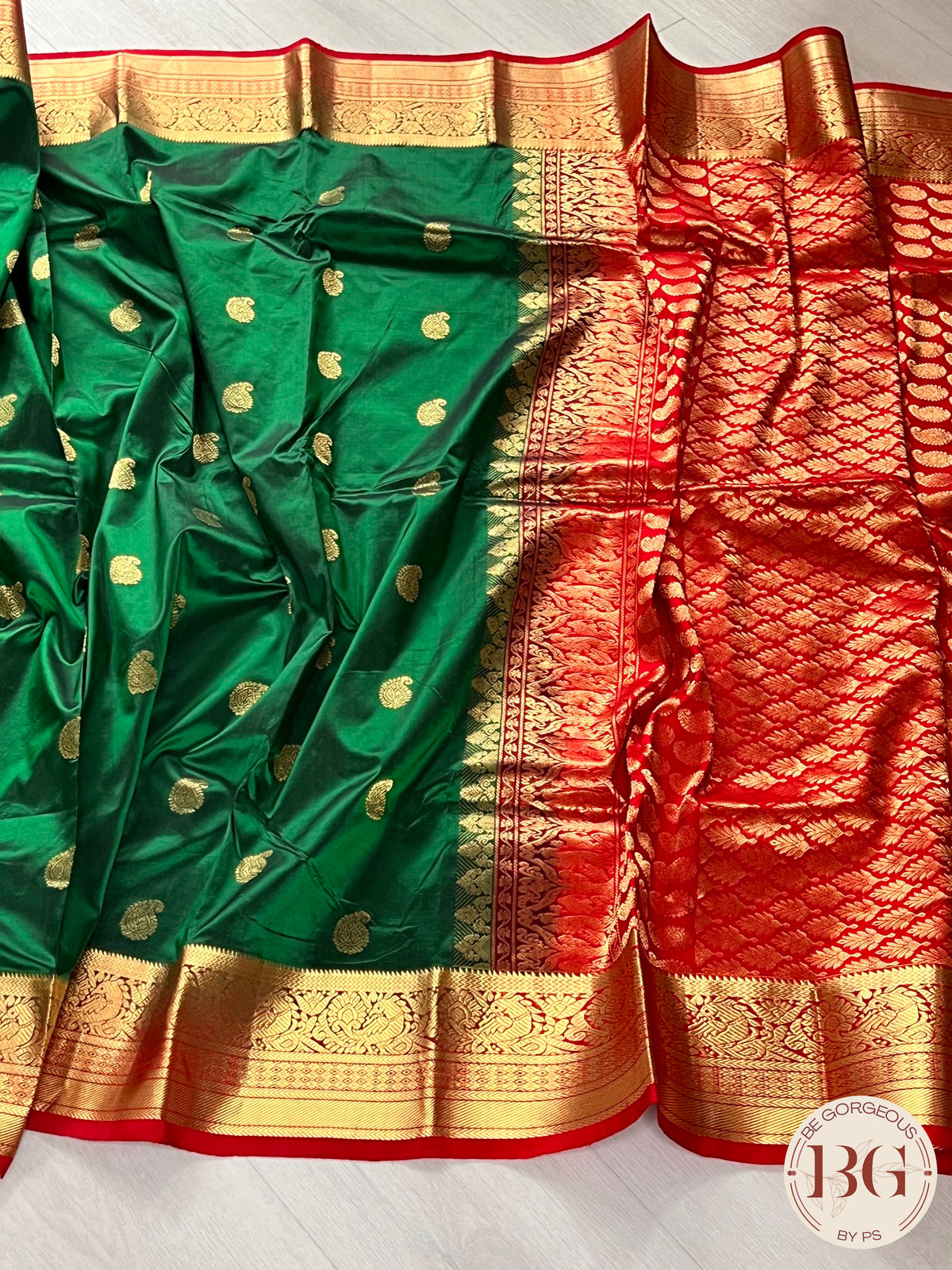 Kanjeevaram Silk Saree Green & Red