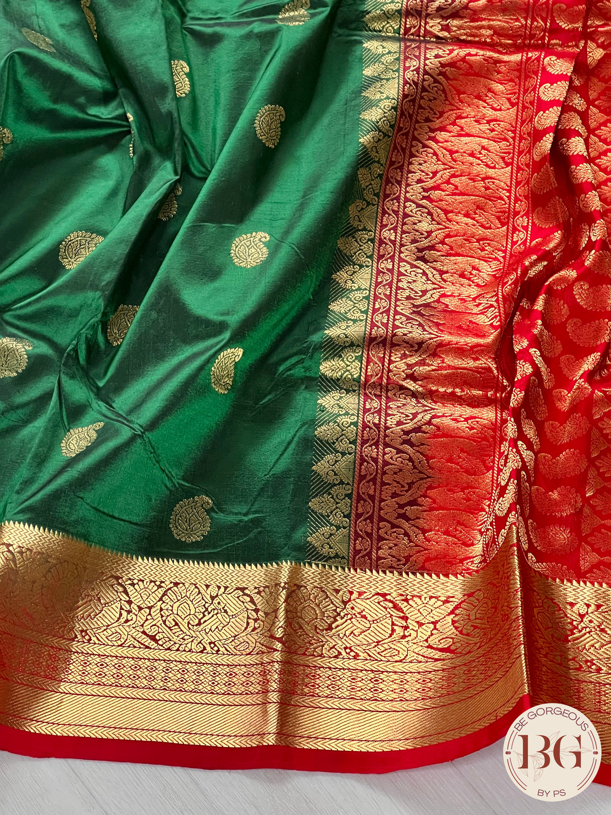 Kanjeevaram Silk Saree Green & Red