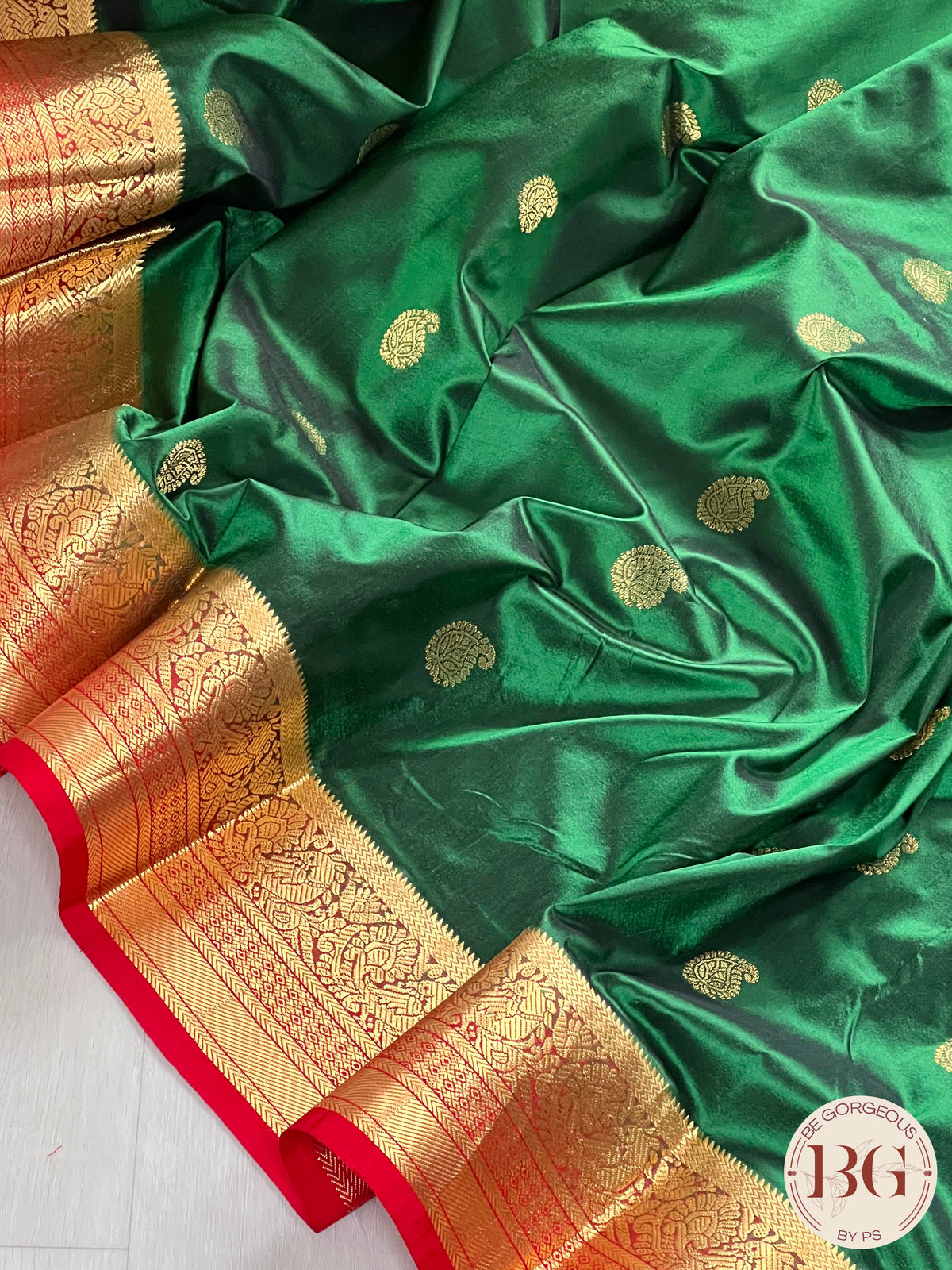 Kanjeevaram Silk Saree Green & Red