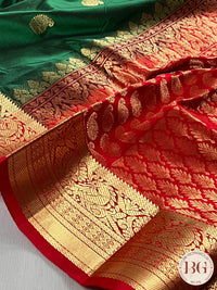 Kanjeevaram Silk Saree Green & Red