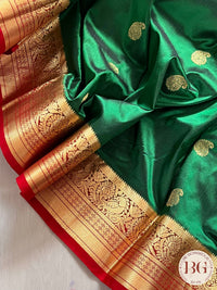 Kanjeevaram Silk Saree Green & Red