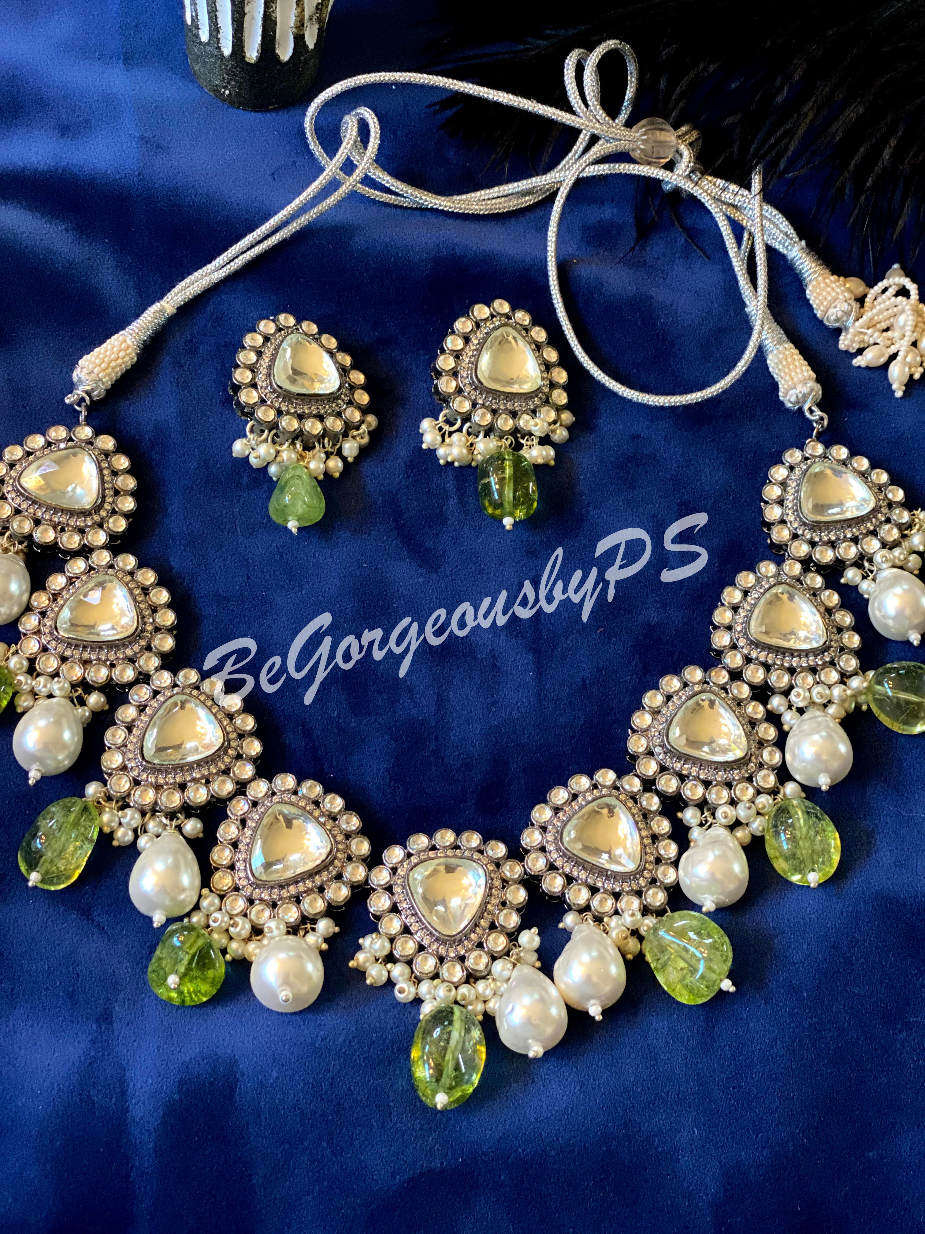 Victorian Uncut Polki kundan Necklace set