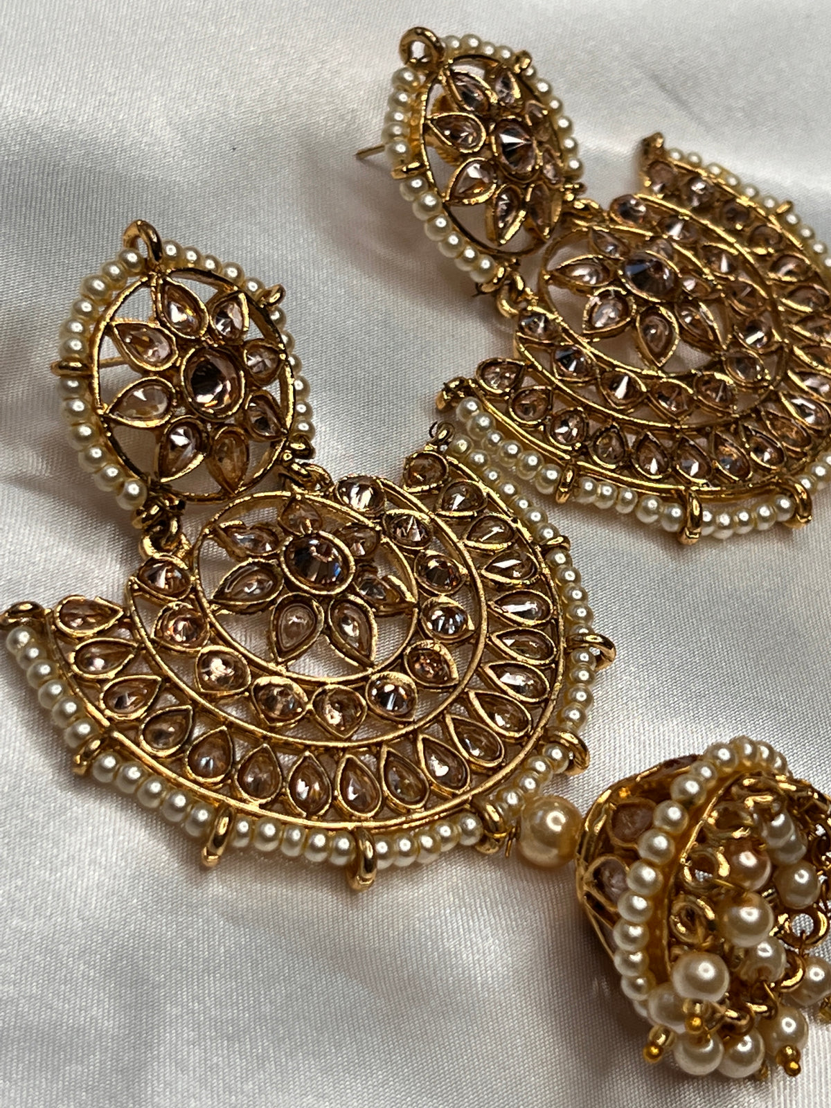 Glod kundan earrings