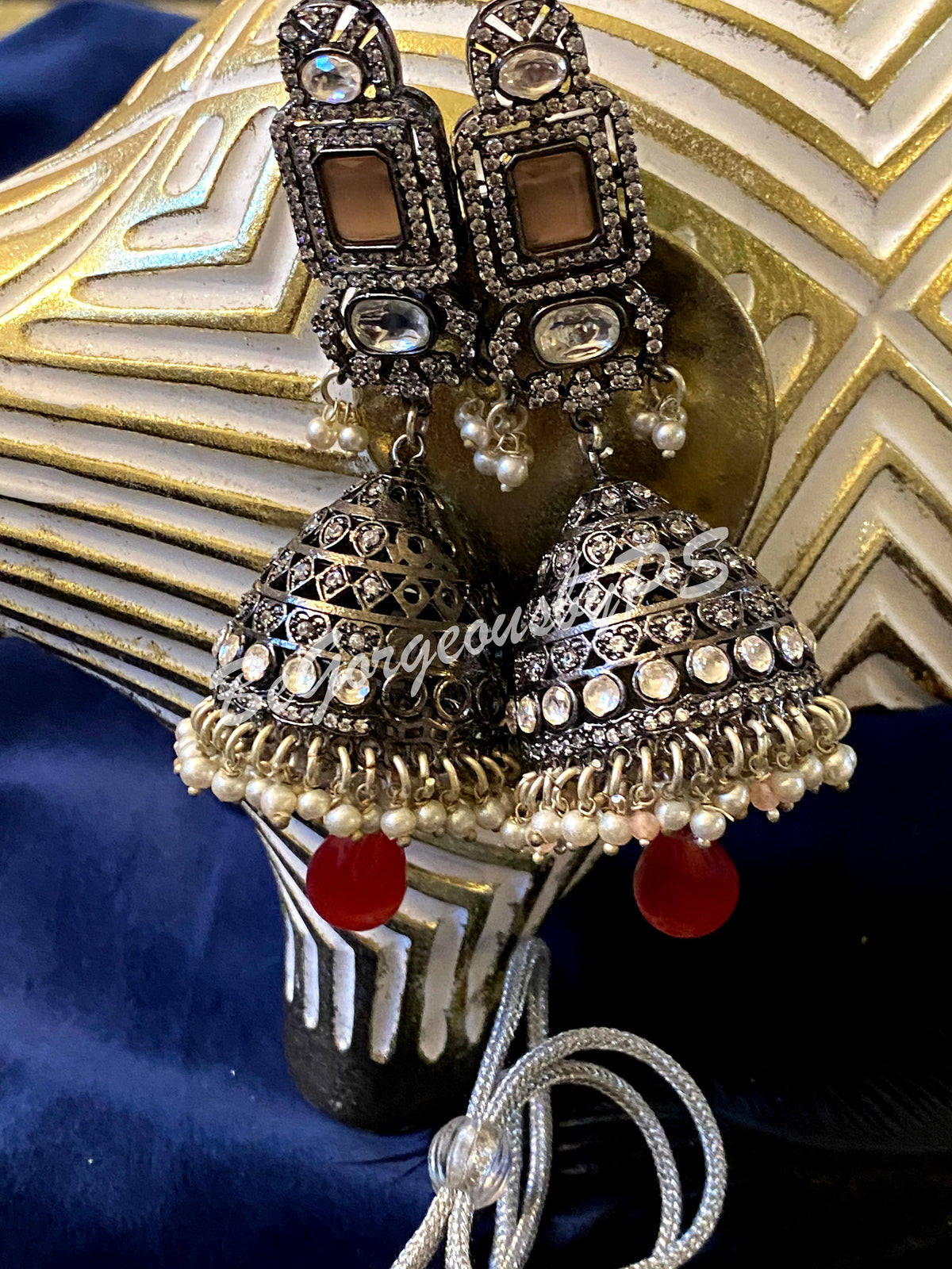 Victorian cubic zarconia kundan choker Necklace set