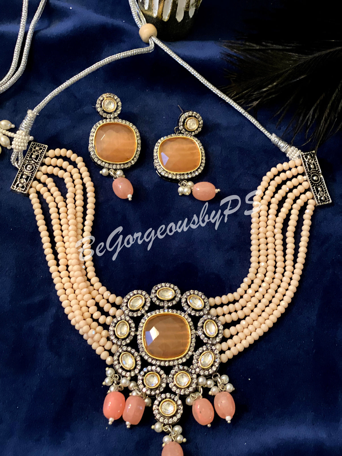 Layered Pearls Victorian kundan Choker Necklace Set