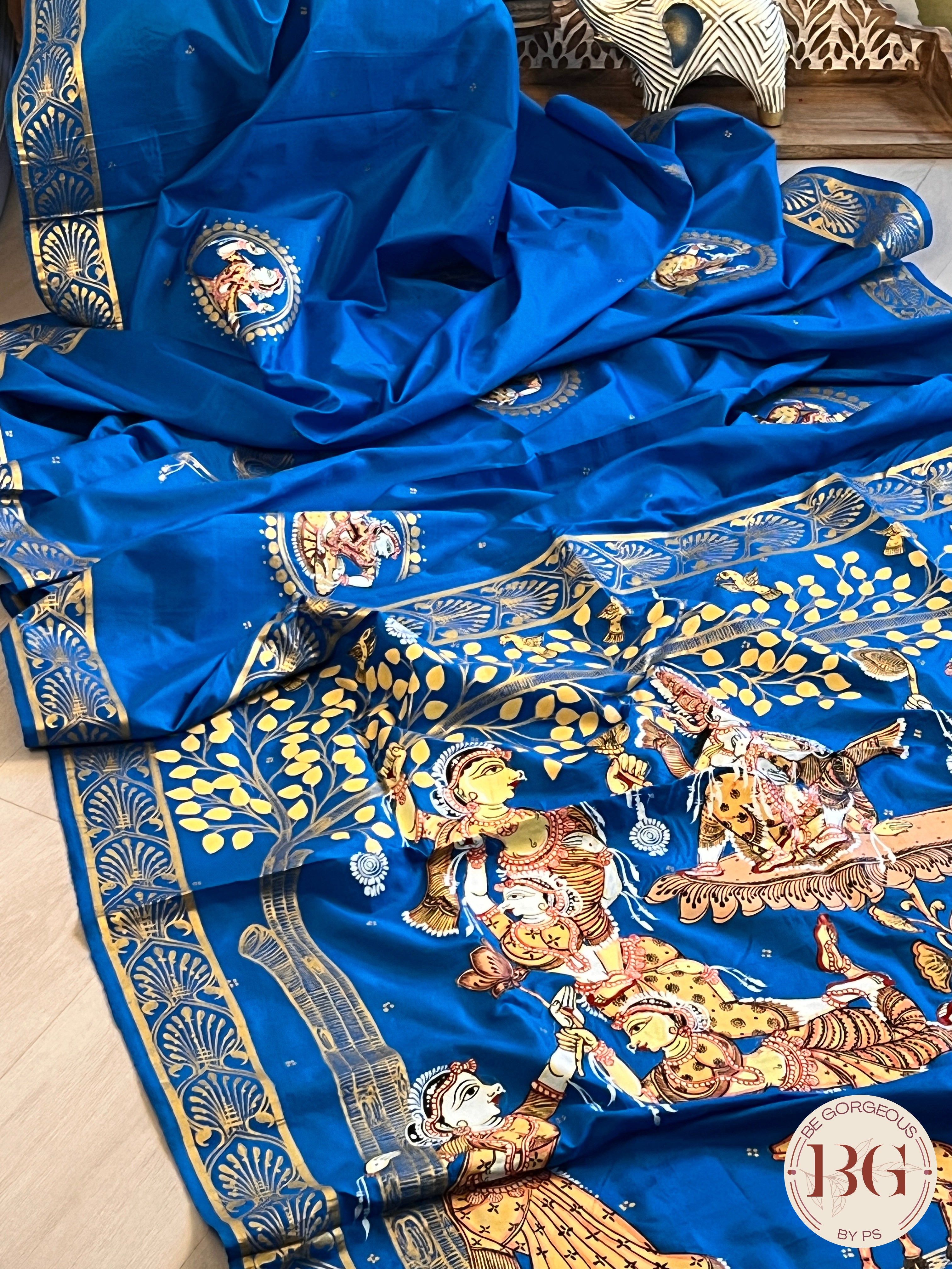 PATTACHITRA MULBERRY SILK BLUE SA-PAT-MUL-BL432