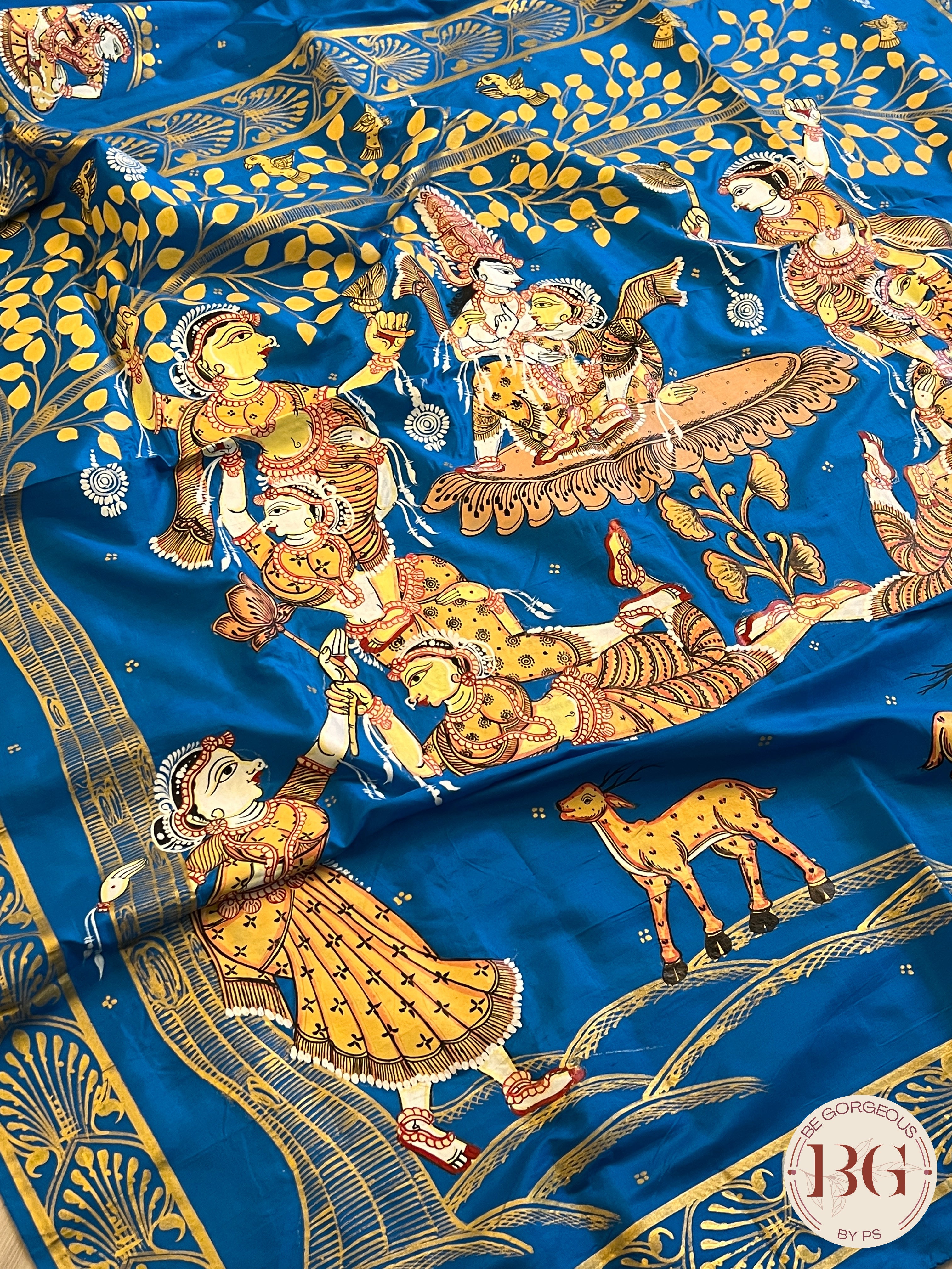 PATTACHITRA MULBERRY SILK BLUE SA-PAT-MUL-BL432