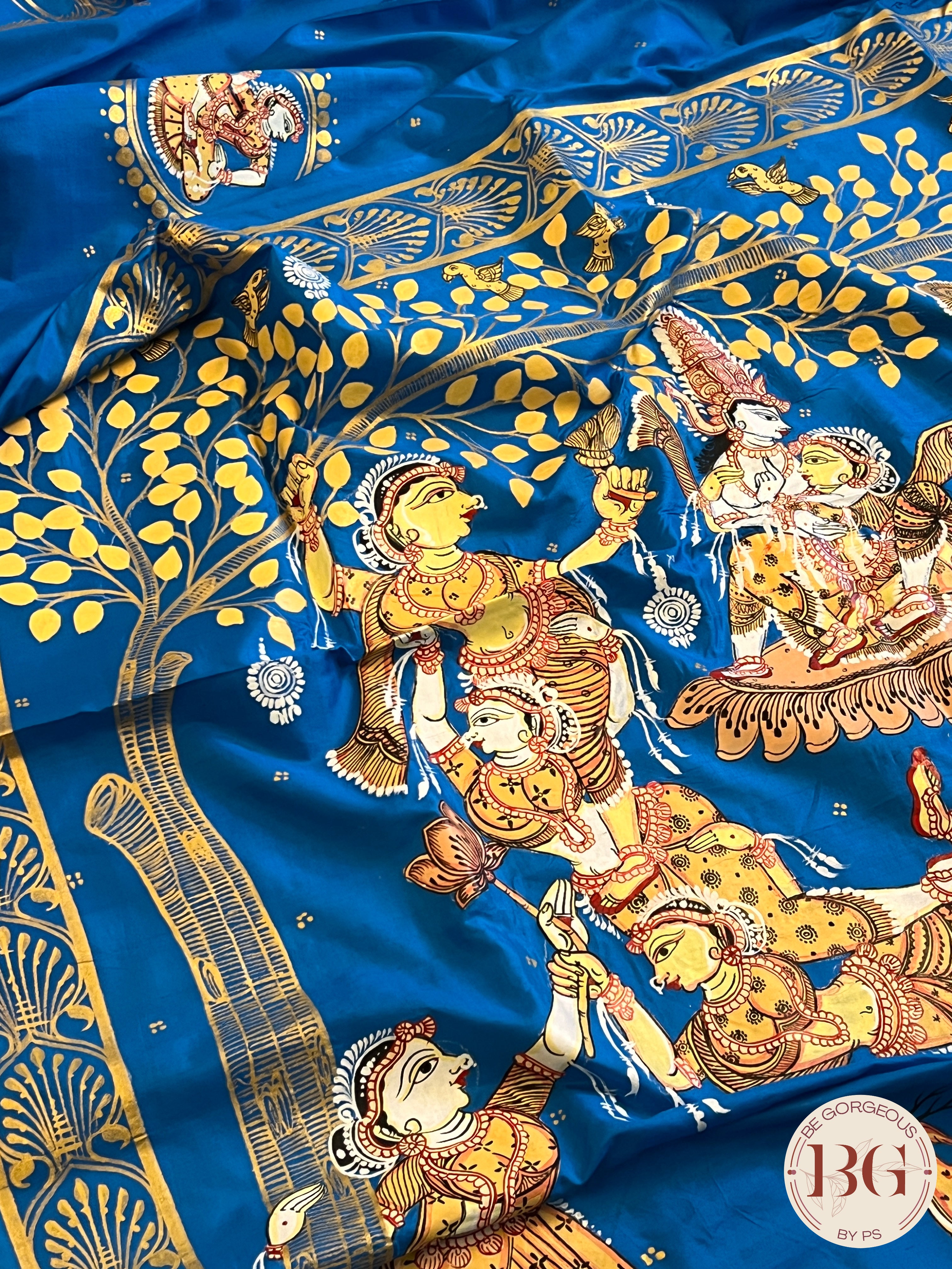 PATTACHITRA MULBERRY SILK BLUE SA-PAT-MUL-BL432