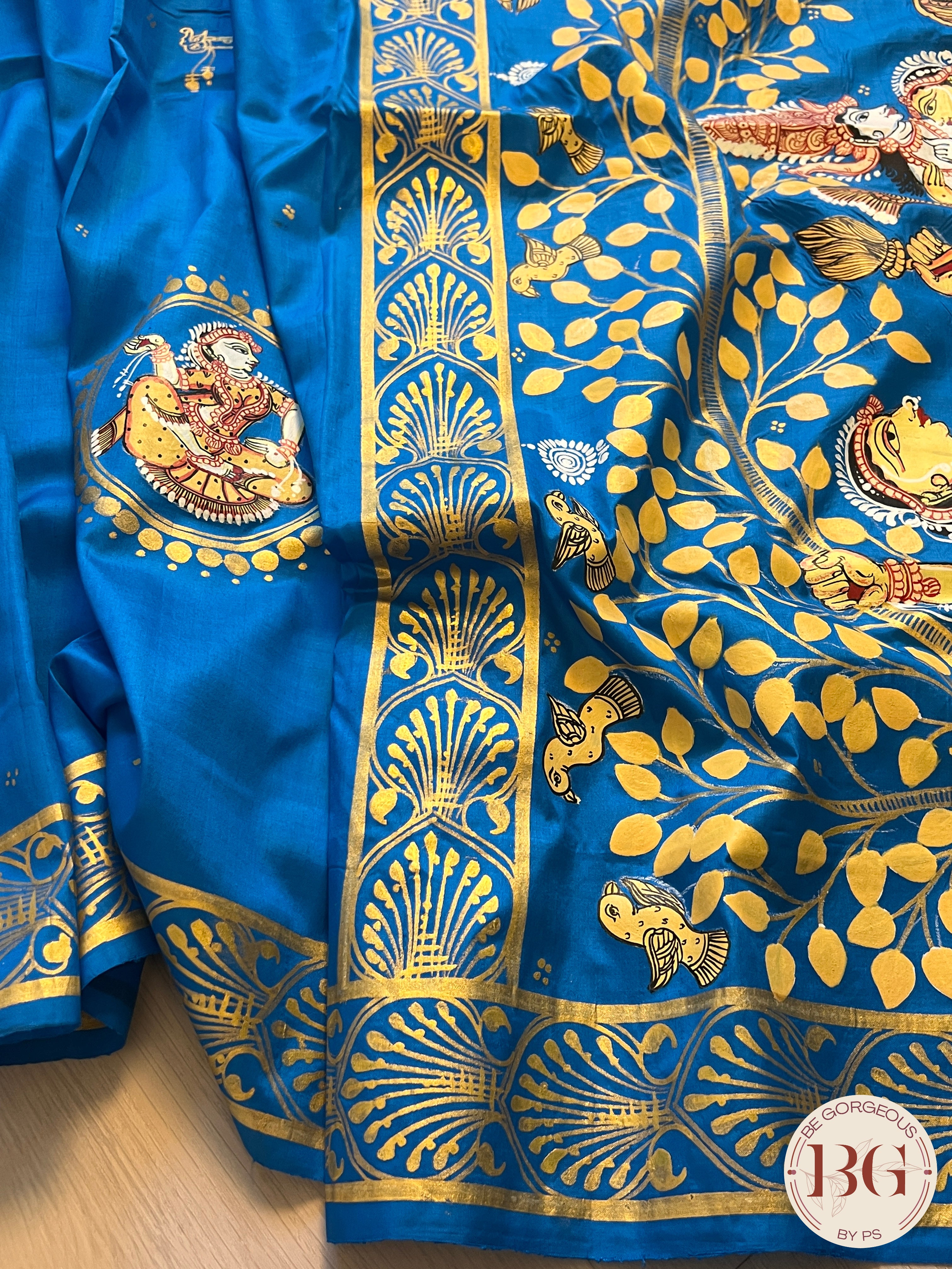 PATTACHITRA MULBERRY SILK BLUE SA-PAT-MUL-BL432