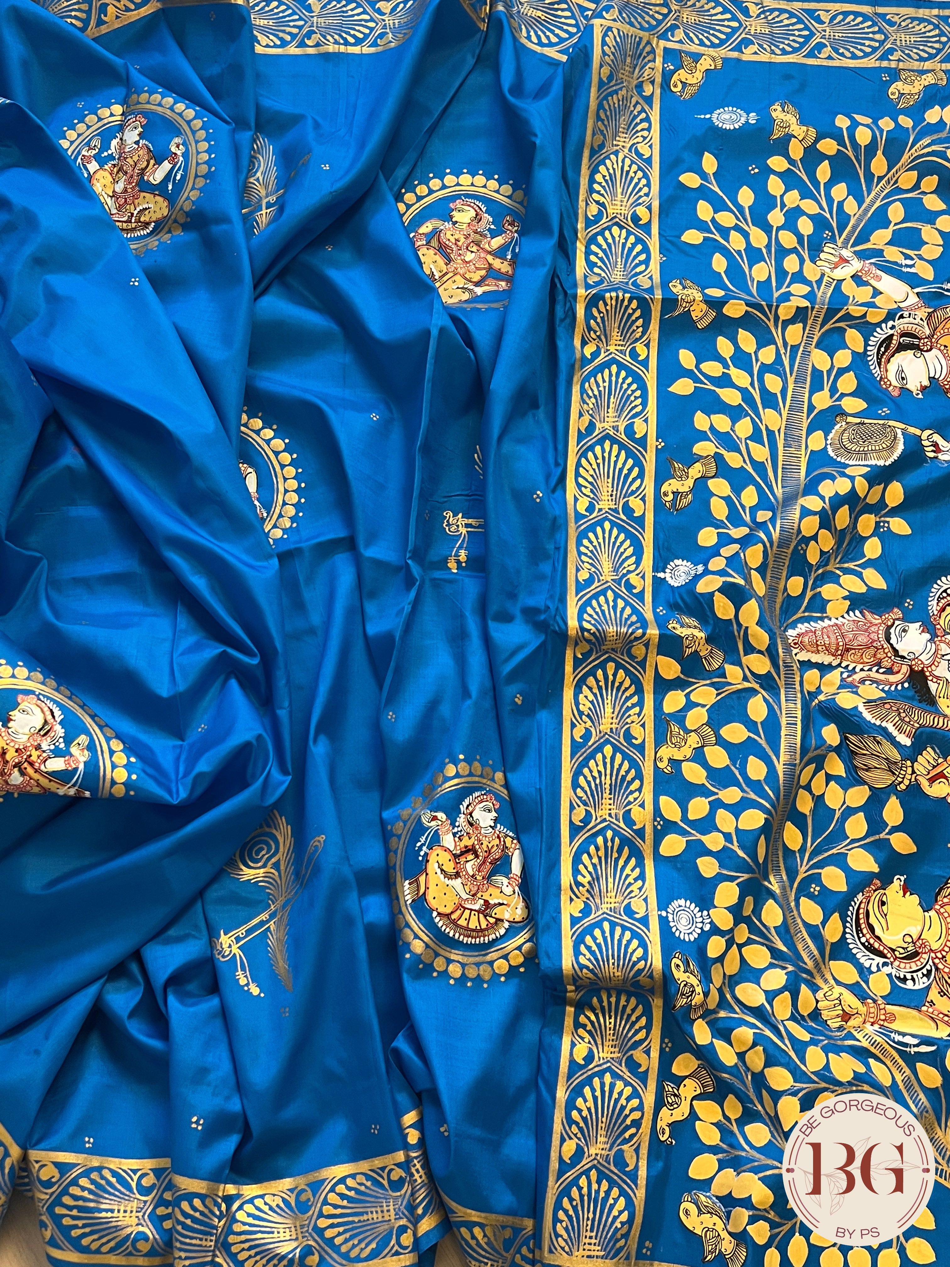 PATTACHITRA MULBERRY SILK BLUE SA-PAT-MUL-BL432