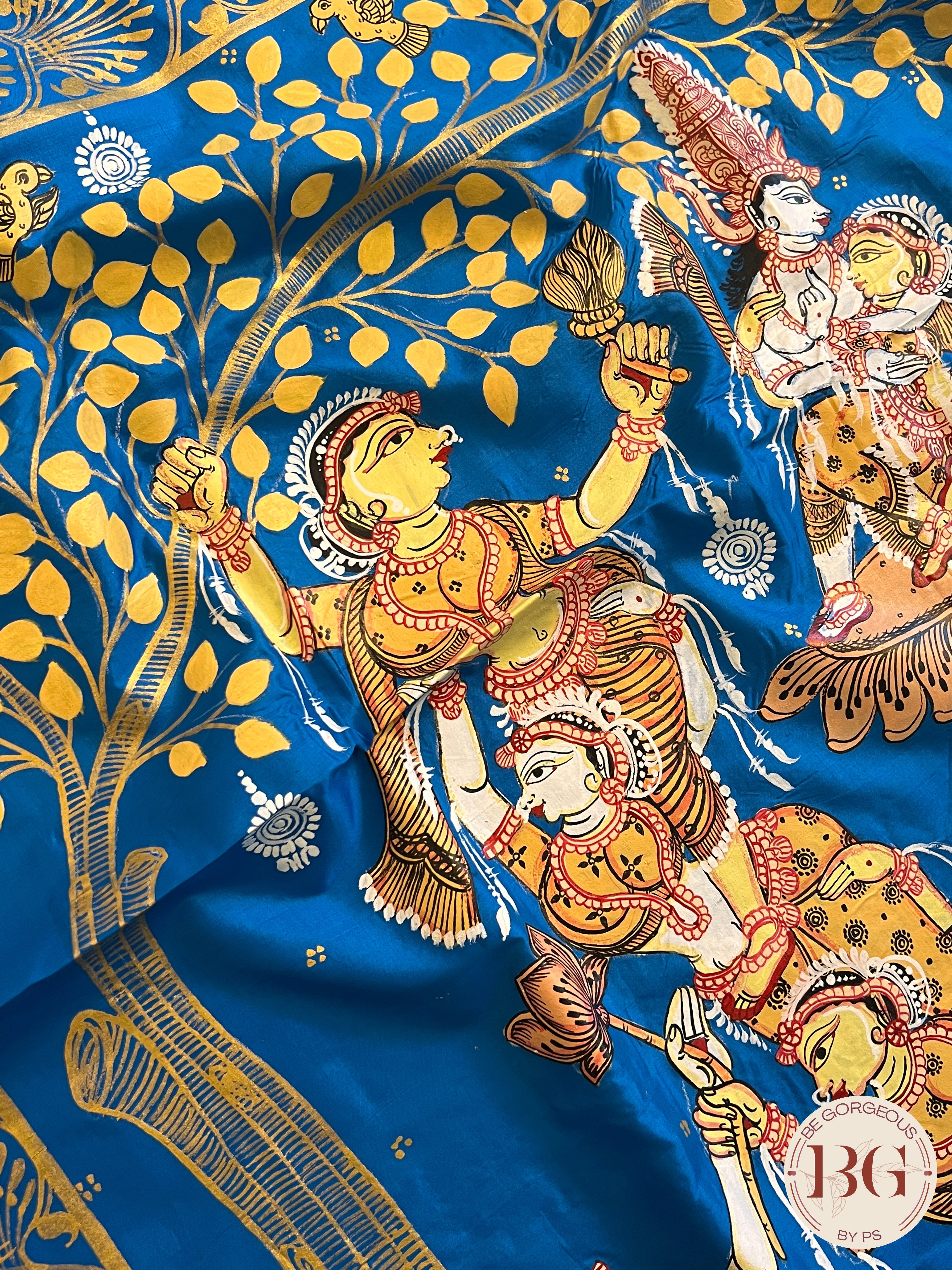 PATTACHITRA MULBERRY SILK BLUE SA-PAT-MUL-BL432