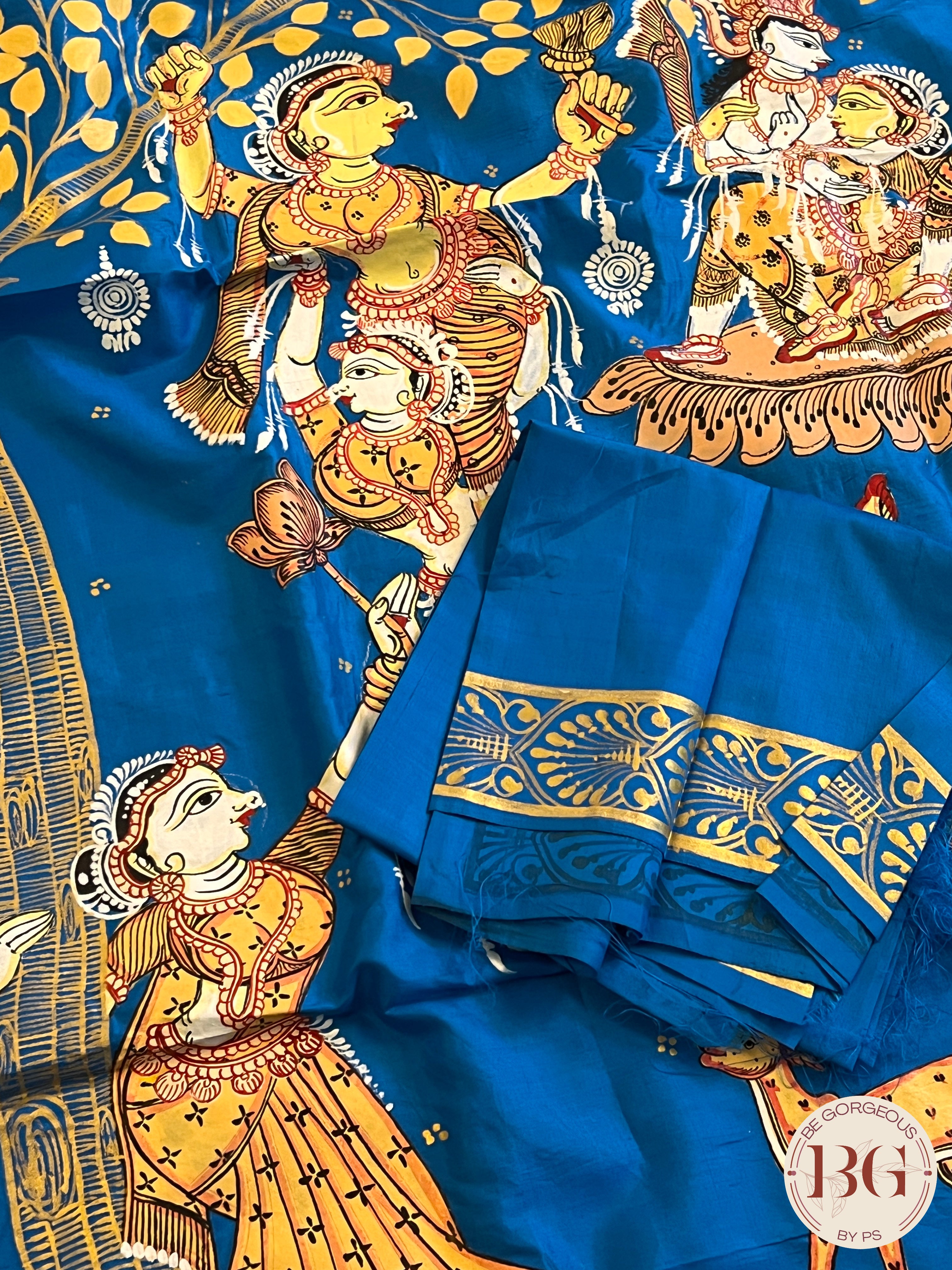 PATTACHITRA MULBERRY SILK BLUE SA-PAT-MUL-BL432