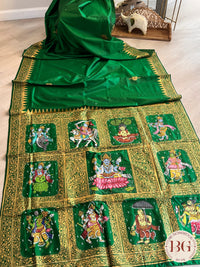 PATTACHITRA MULBERRY SILK BOTTLE GREEN SA-PAT-MUL-BO436