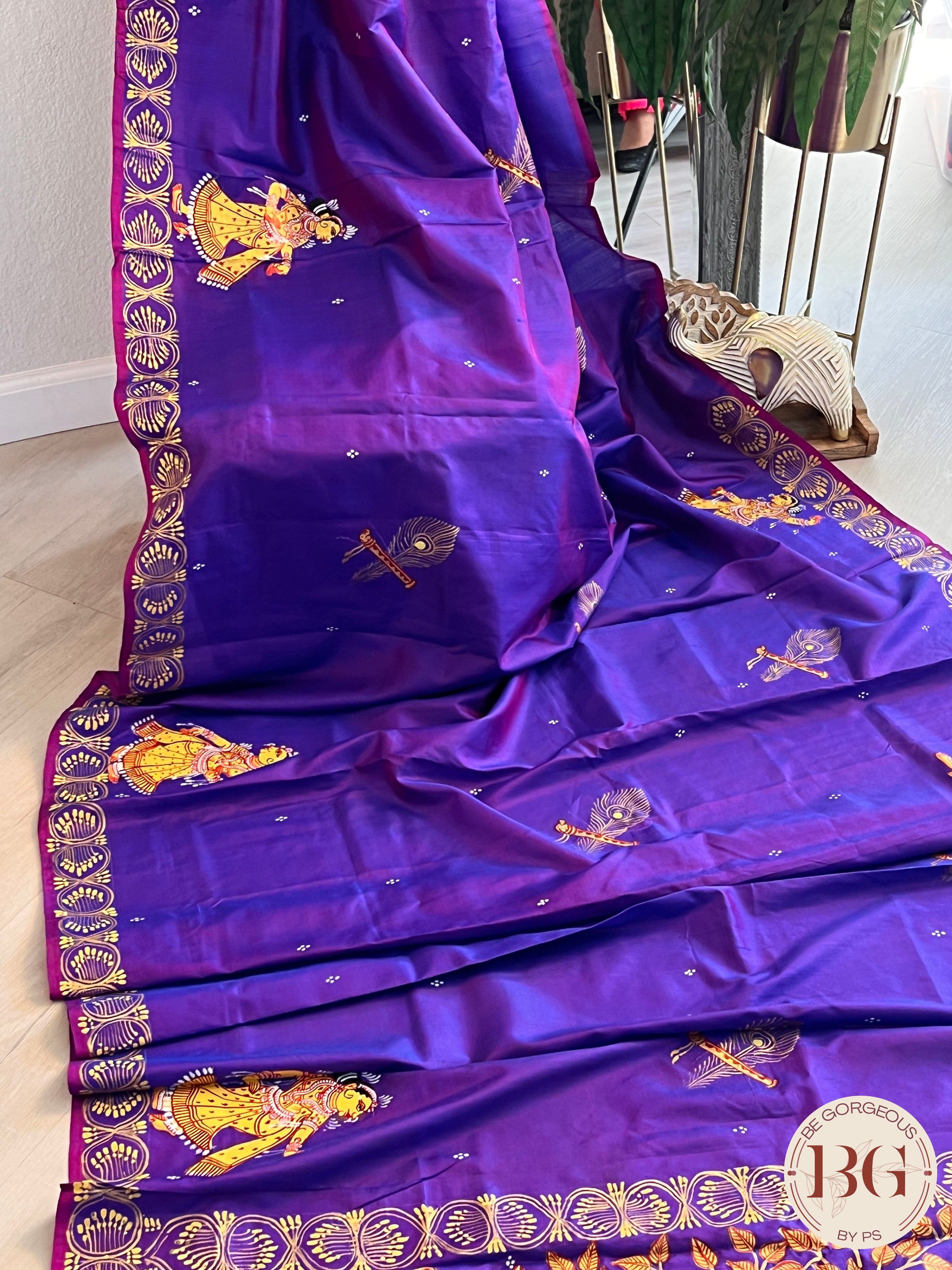 PATTACHITRA MULBERRY SILK PURPLE SA-PAT-MUL-PU433