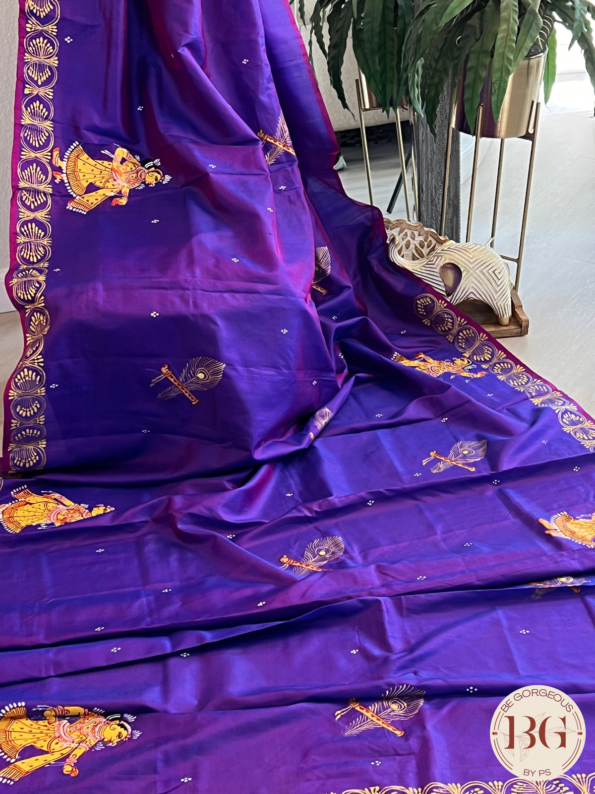 PATTACHITRA MULBERRY SILK PURPLE SA-PAT-MUL-PU433