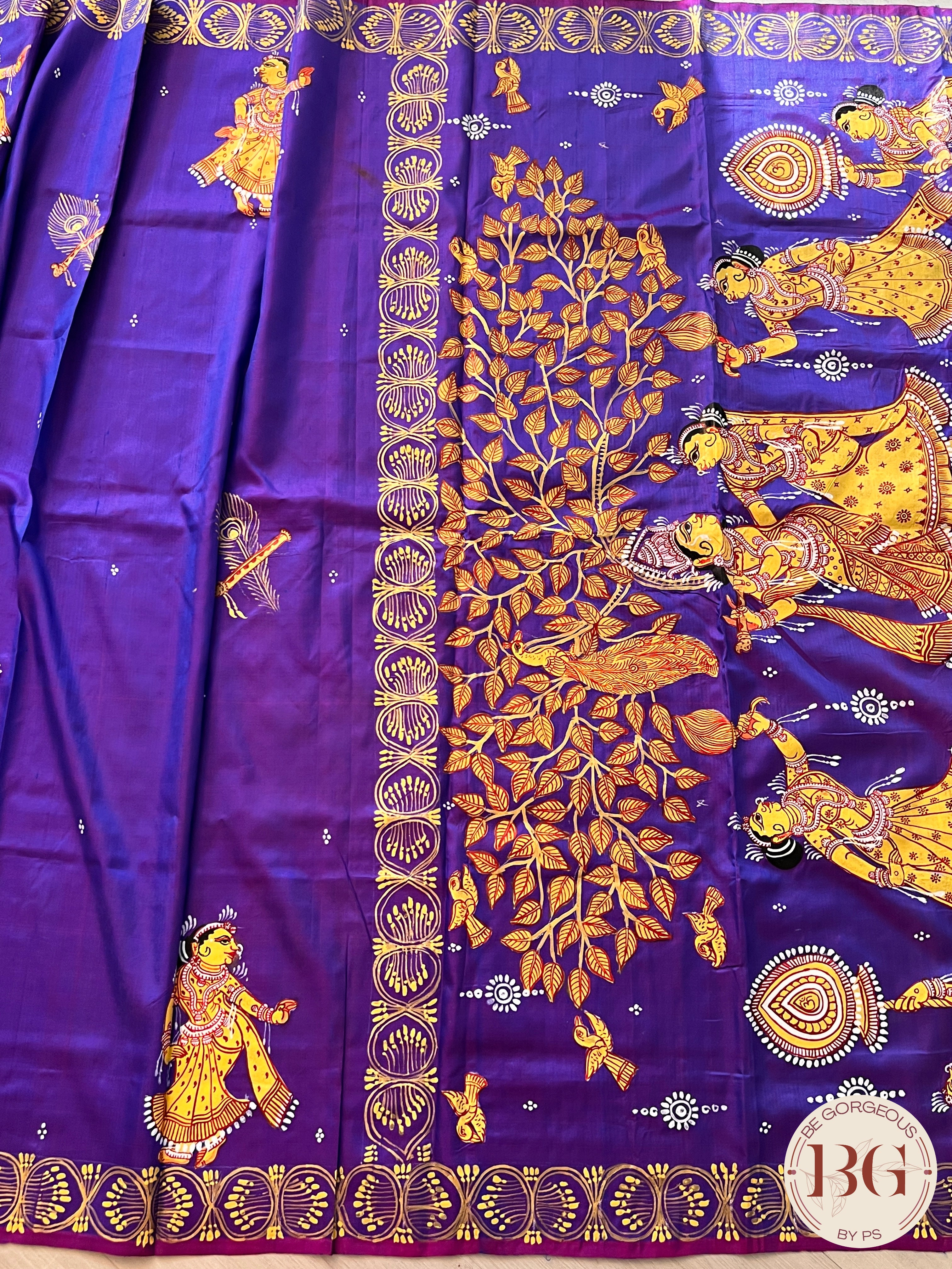 PATTACHITRA MULBERRY SILK PURPLE SA-PAT-MUL-PU433