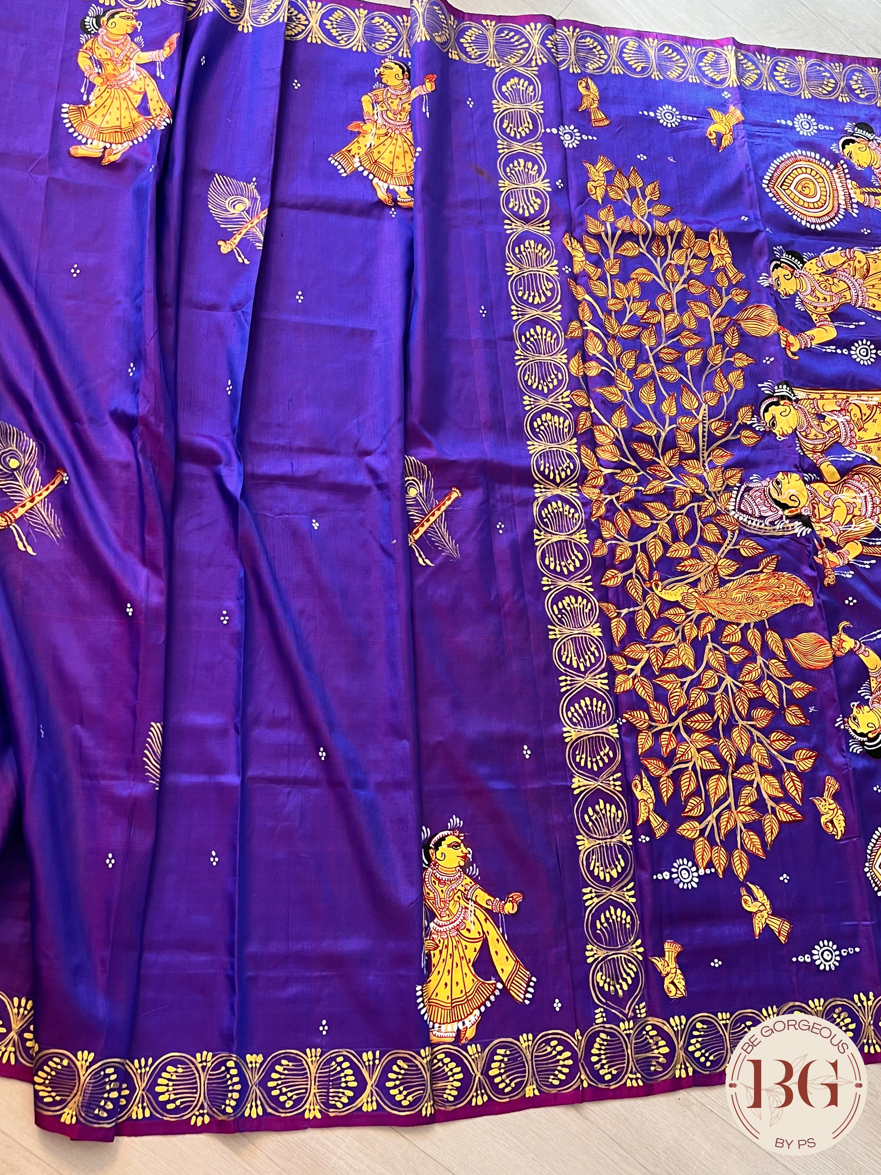 PATTACHITRA MULBERRY SILK PURPLE SA-PAT-MUL-PU433