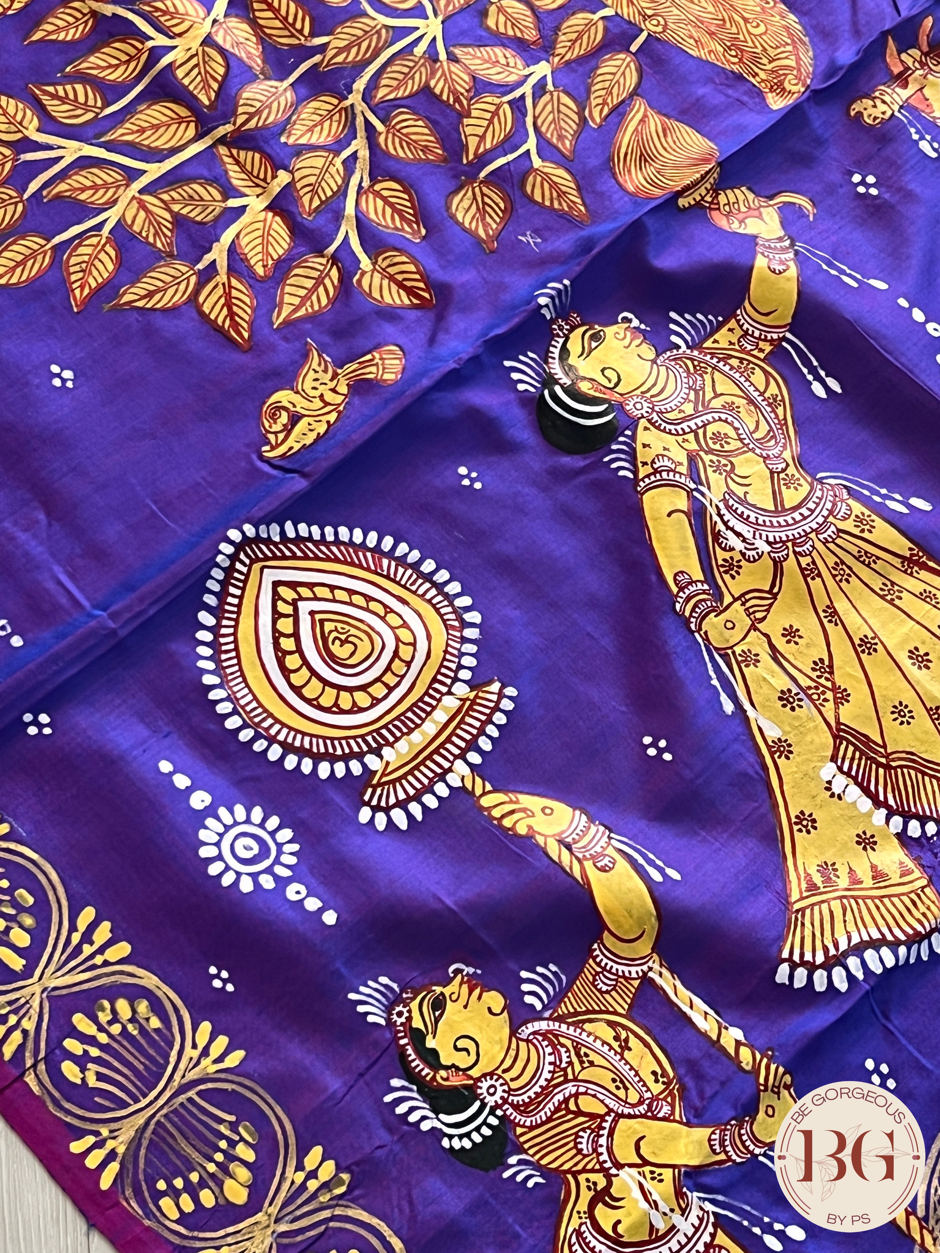 PATTACHITRA MULBERRY SILK PURPLE SA-PAT-MUL-PU433