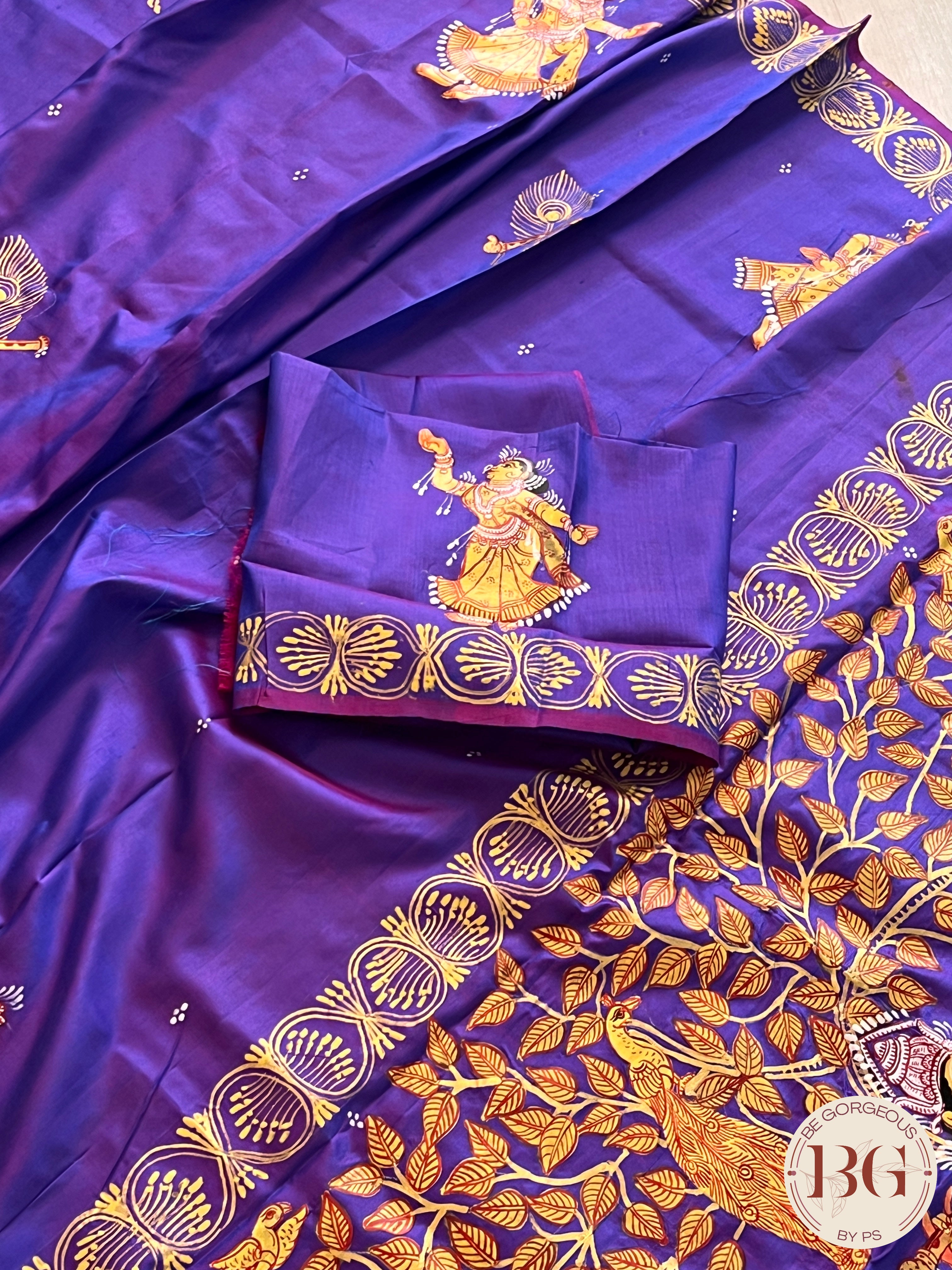 PATTACHITRA MULBERRY SILK PURPLE SA-PAT-MUL-PU433