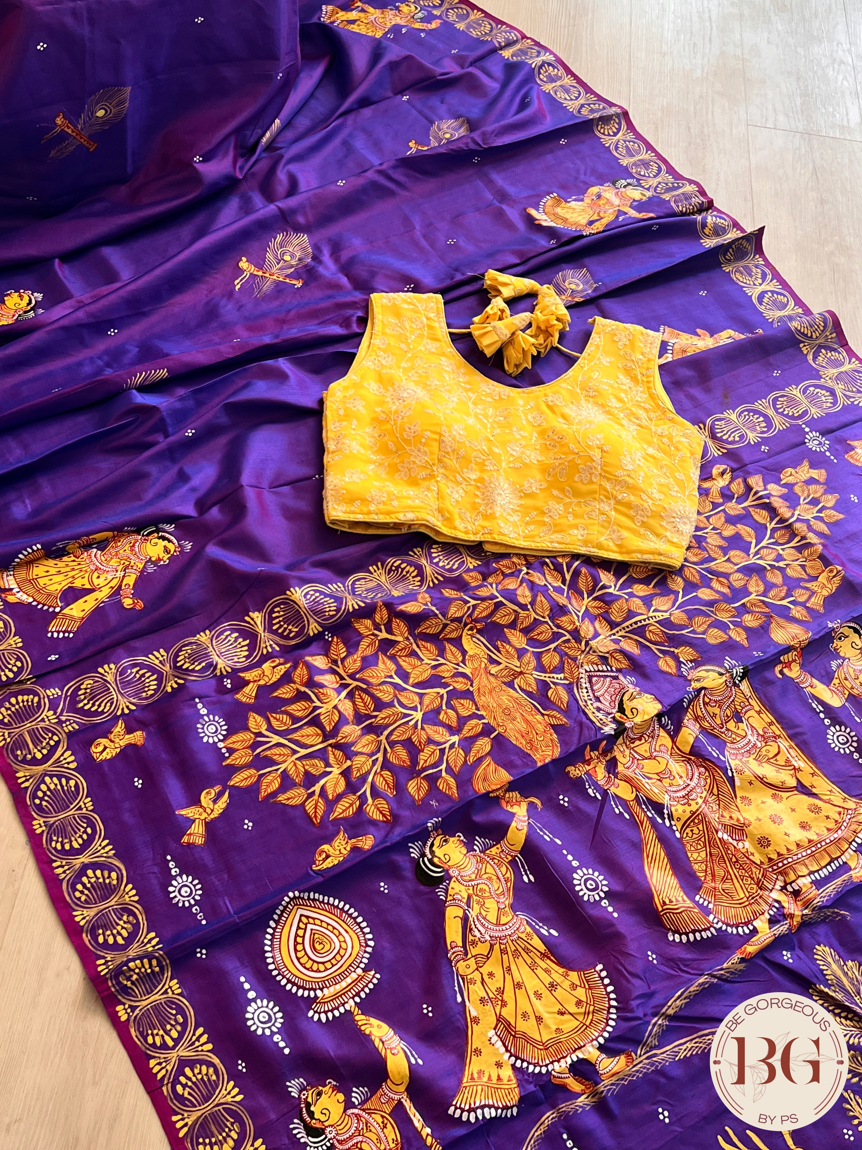 PATTACHITRA MULBERRY SILK PURPLE SA-PAT-MUL-PU433