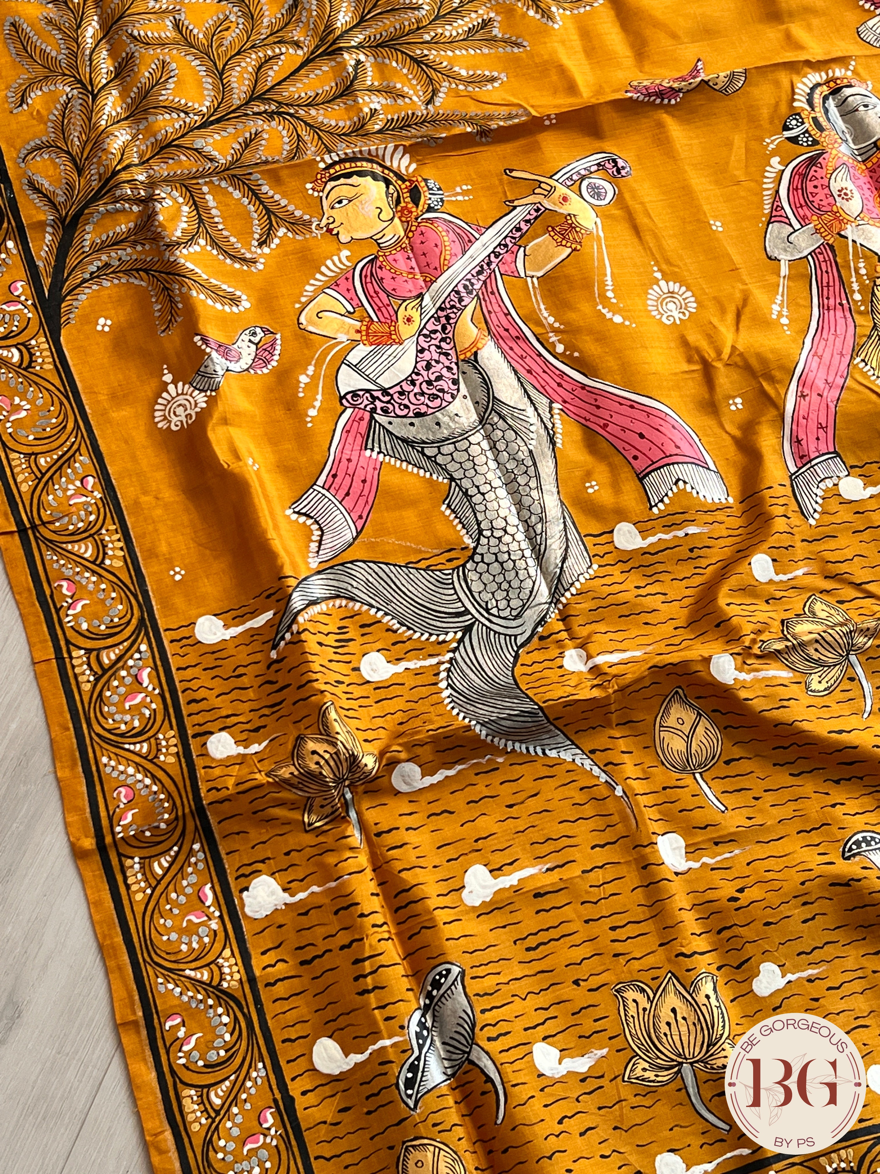 PATTACHITRA MULBERRY SILK YELLOW SA-PAT-MUL-YE431