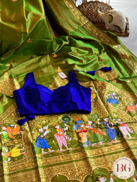 PATTACHITRA MULBERRY SILK Mehendi GREEN SA-PAT-MUL-GR435