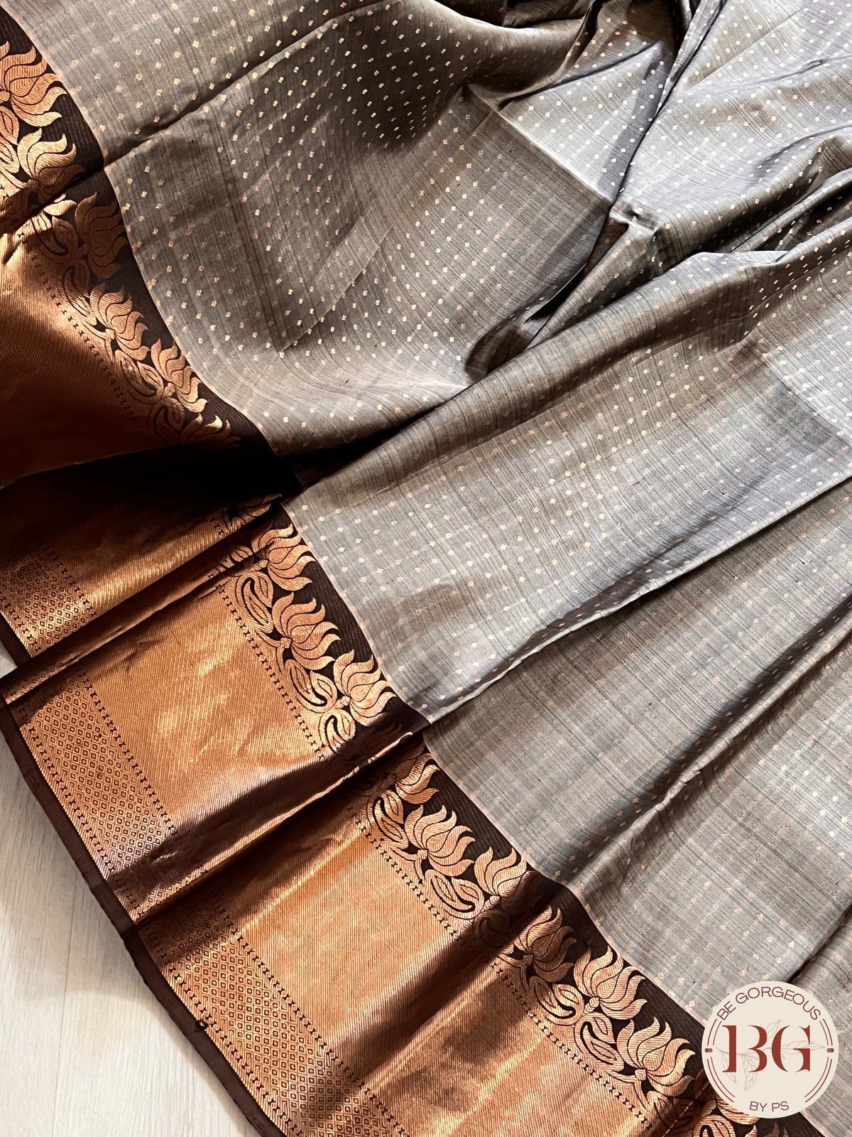 KANJEEVARAM PURE SILK KANJEEVARAM GREY BROWN SA-KAN-PUR-GR406