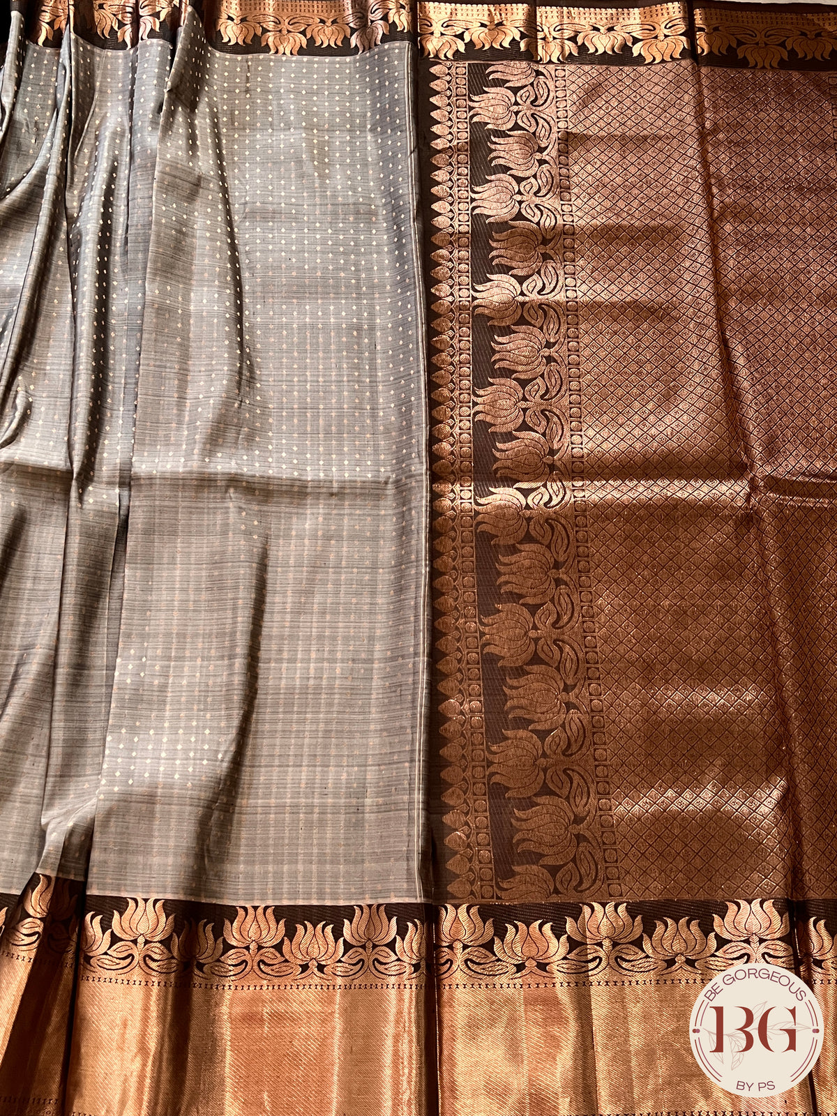 KANJEEVARAM PURE SILK KANJEEVARAM GREY BROWN SA-KAN-PUR-GR406