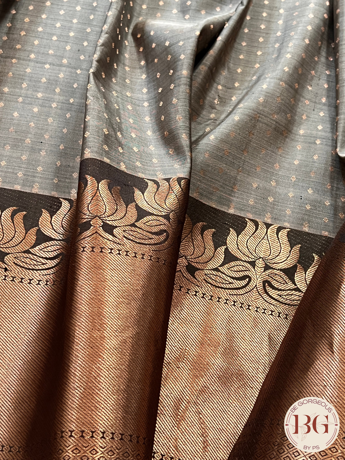 KANJEEVARAM PURE SILK KANJEEVARAM GREY BROWN SA-KAN-PUR-GR406