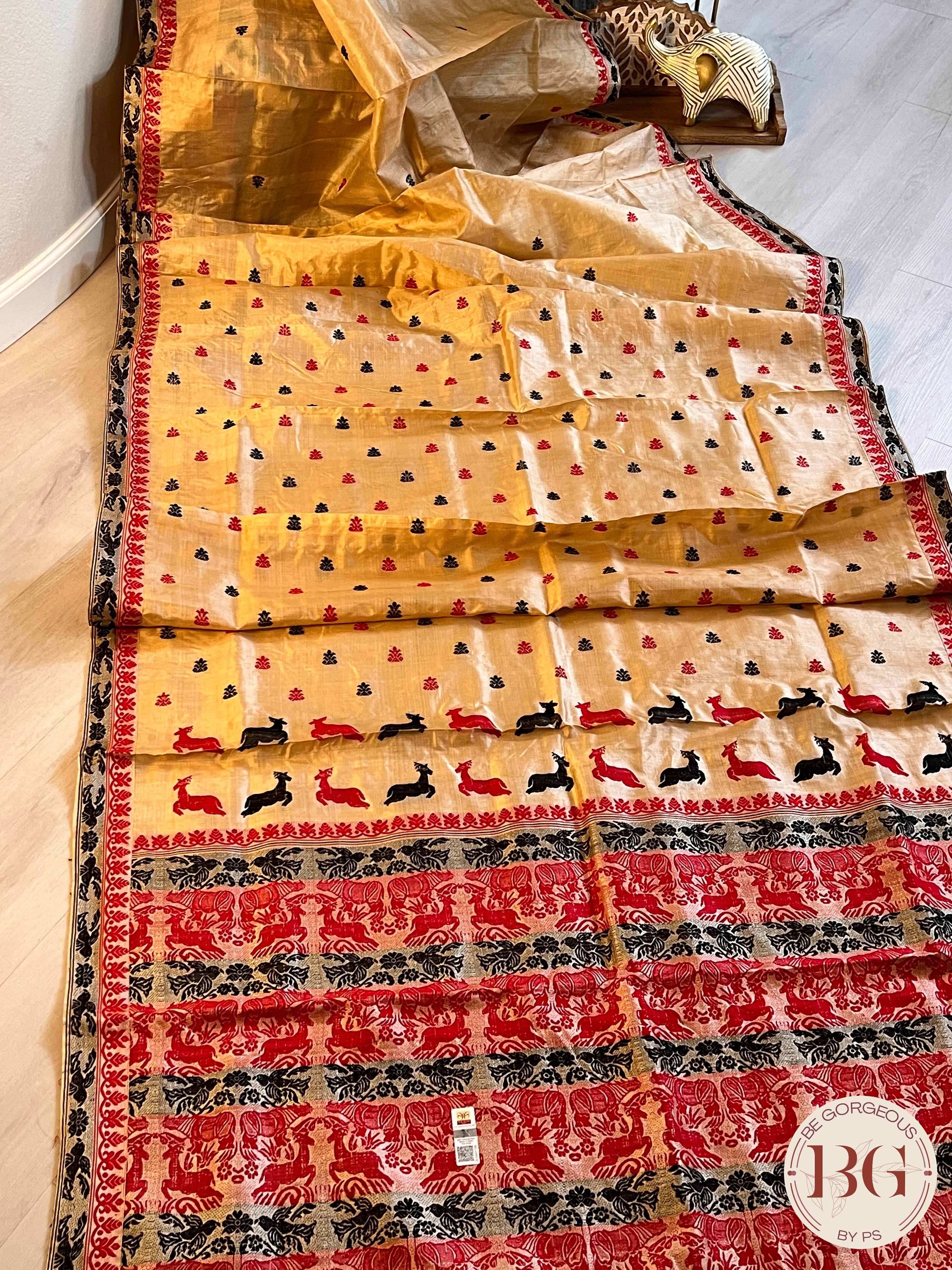 Muga silk saree | Assam silk saree, Saree, Indian silk sarees