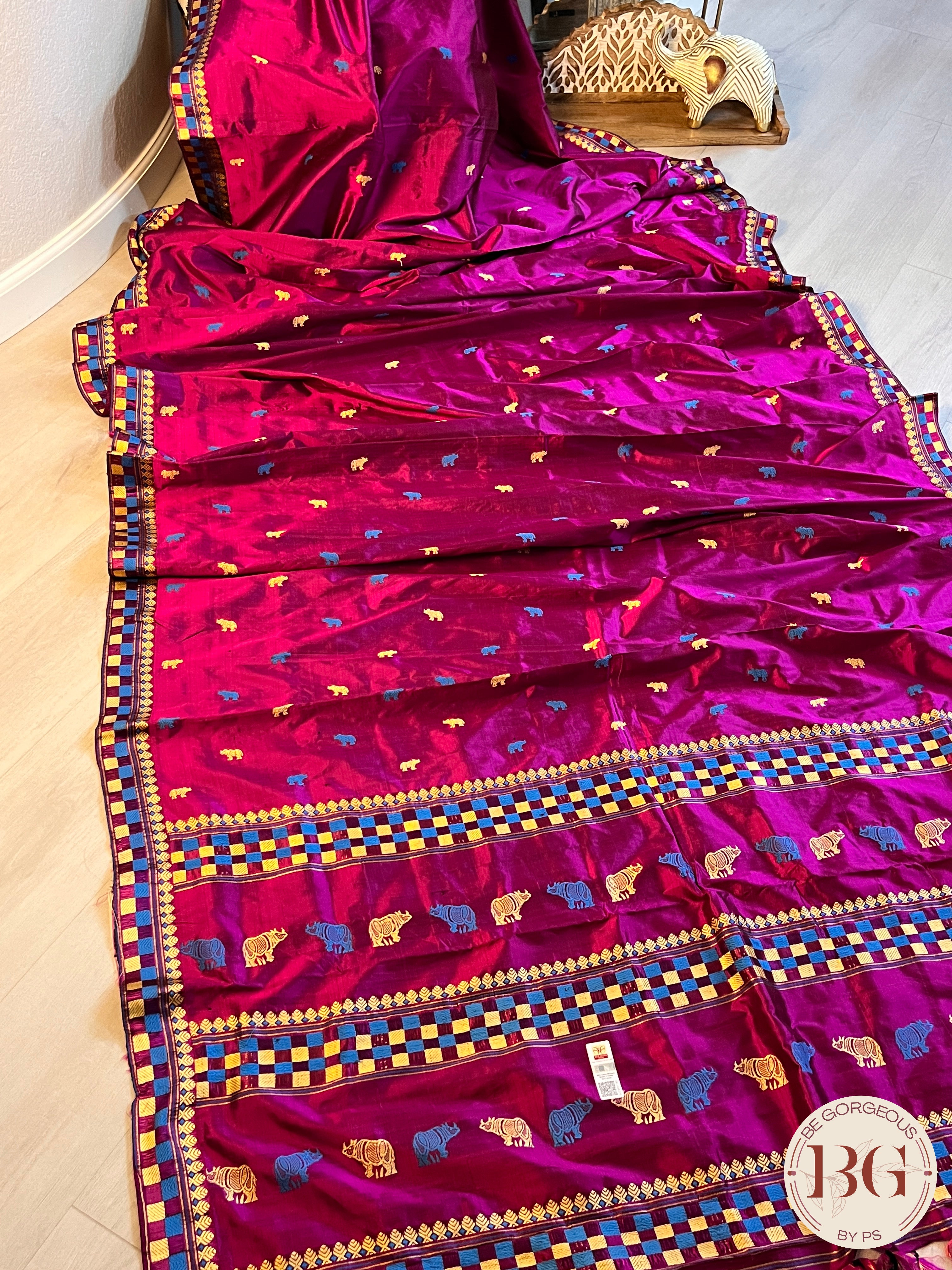 Assam Silk Saree Saree PURPLE