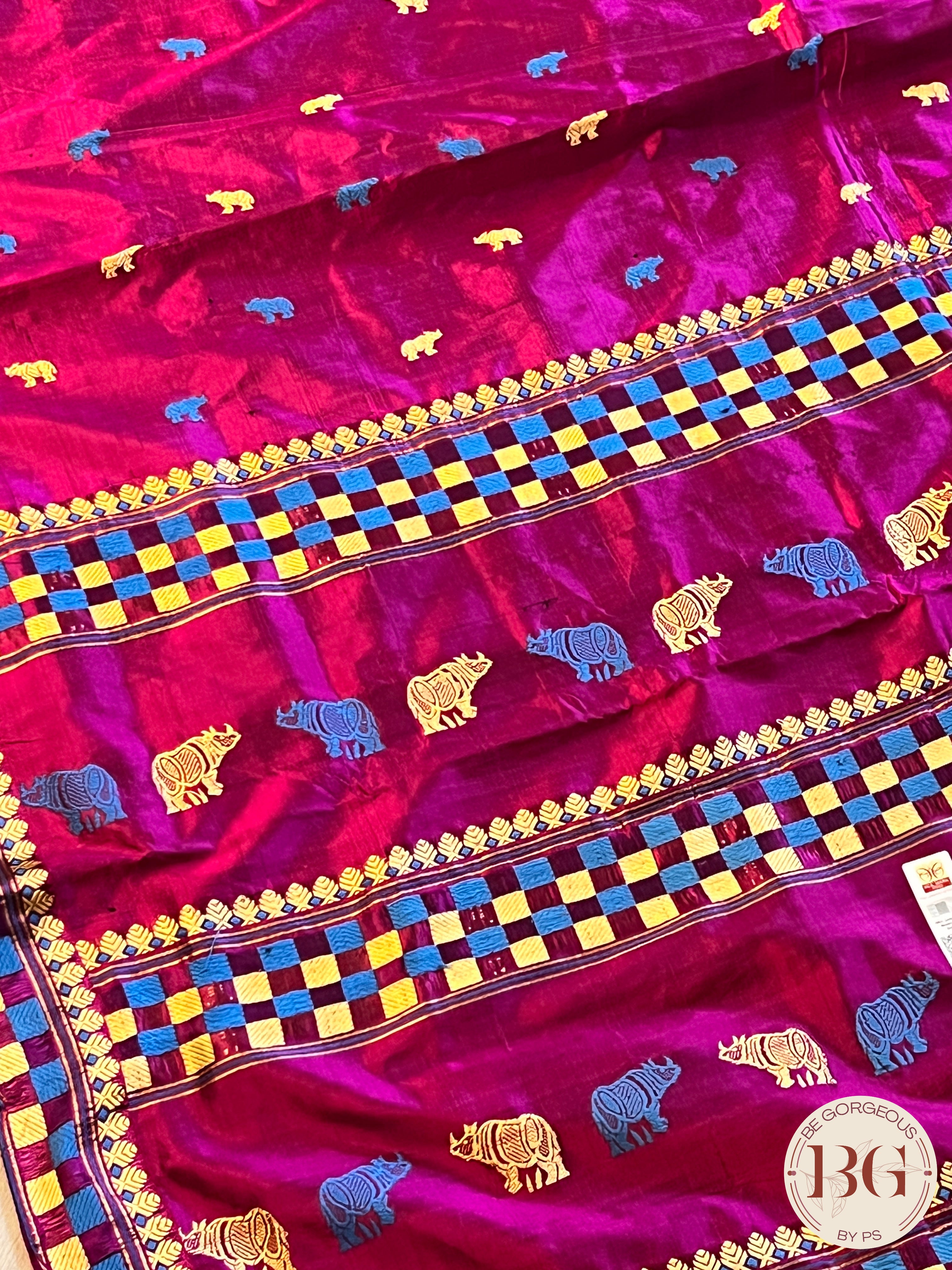 Assam Silk Saree Saree PURPLE