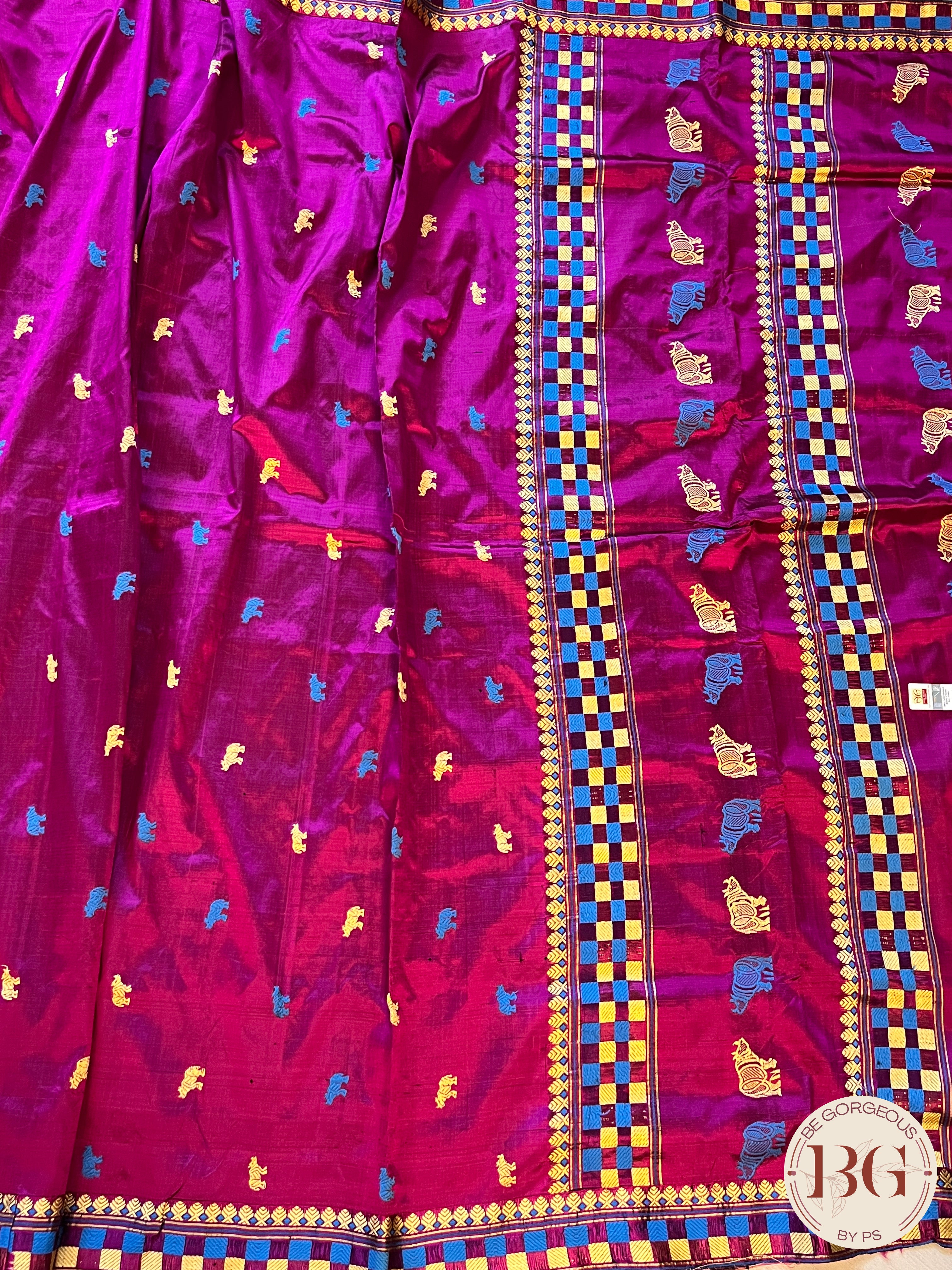 Assam Silk Saree Saree PURPLE