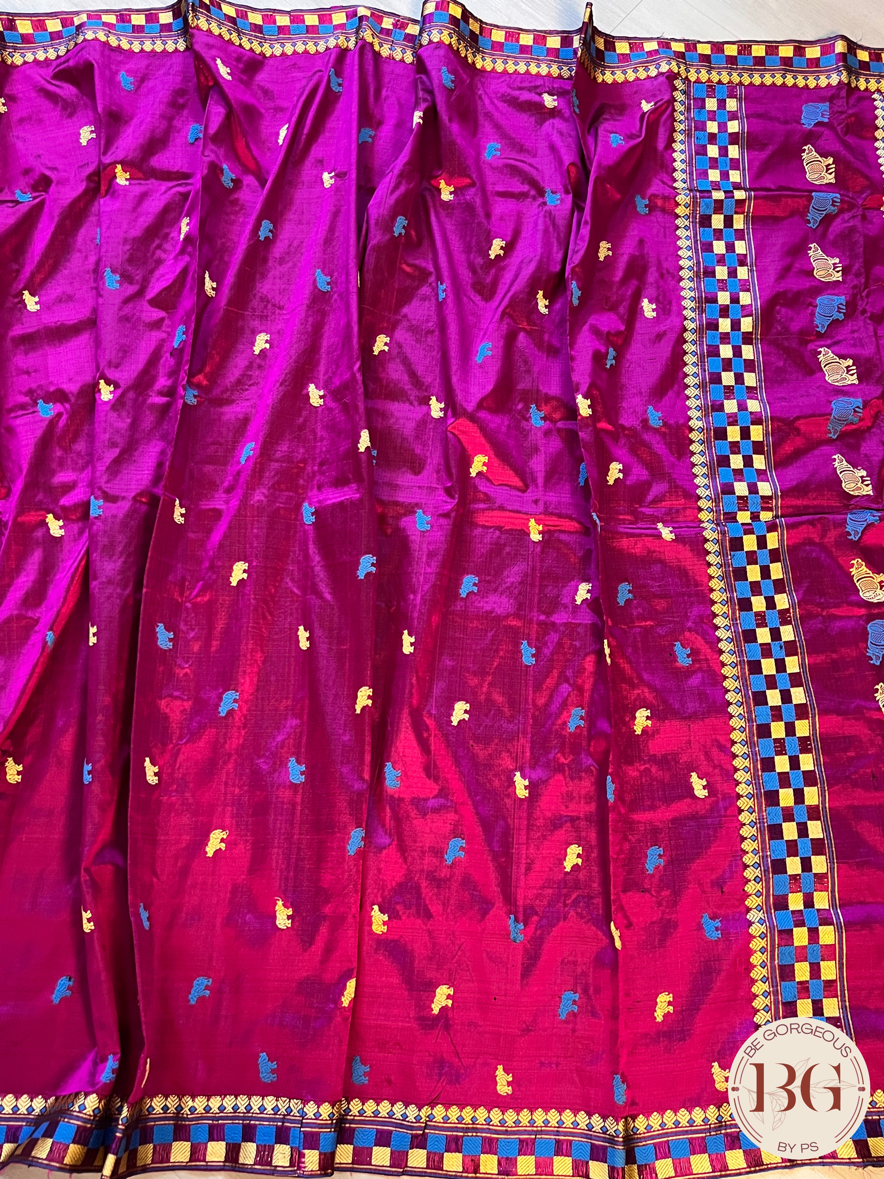 Assam Silk Saree Saree PURPLE